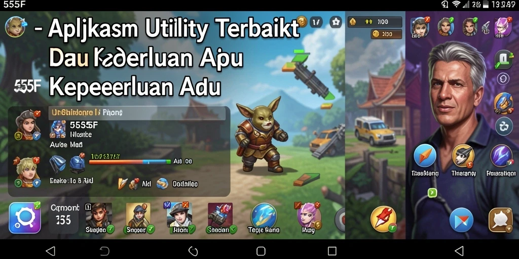 Screenshot utama 555F yang menunjukkan fitur pengelolaan tugas.