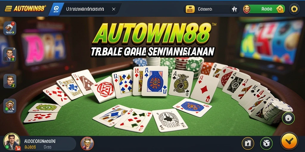 Tampilan gameplay seru AUTOWIN88 dengan suasana Gaple yang menegangkan.