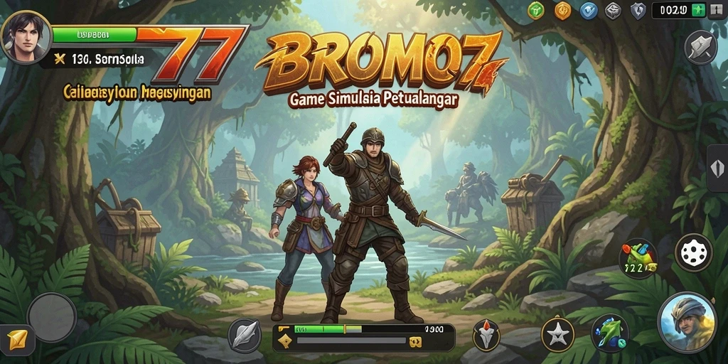 Tampilan gameplay BROMO77 yang penuh dengan petualangan dan interaksi.