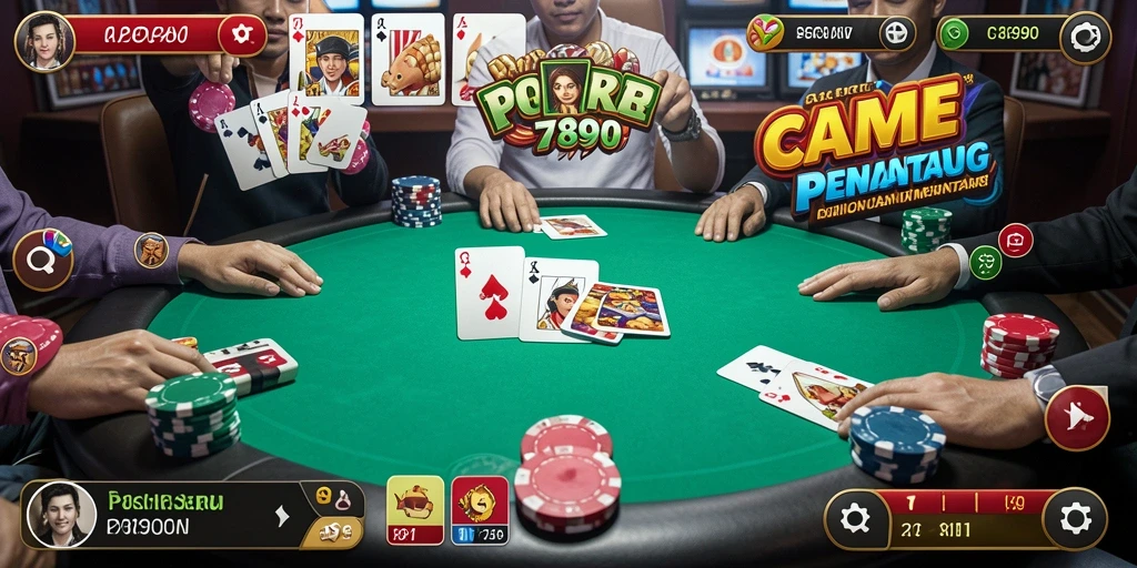 Tampilan screenshot gameplay C7890 yang menampilkan serunya bermain Poker.