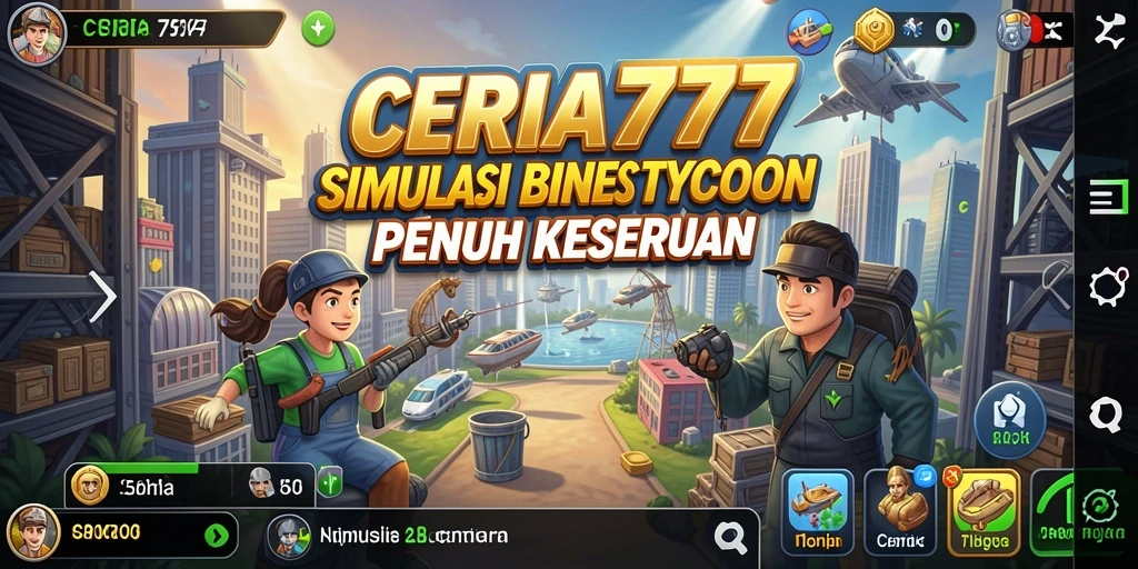 Tampilan gameplay CERIA777 menampilkan keseruan mengelola bisnis tycoon.