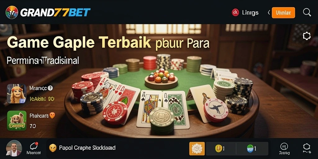Screenshot gameplay Gaple dari GRAND77BET yang menampilkan pertemanan dan kompetisi.