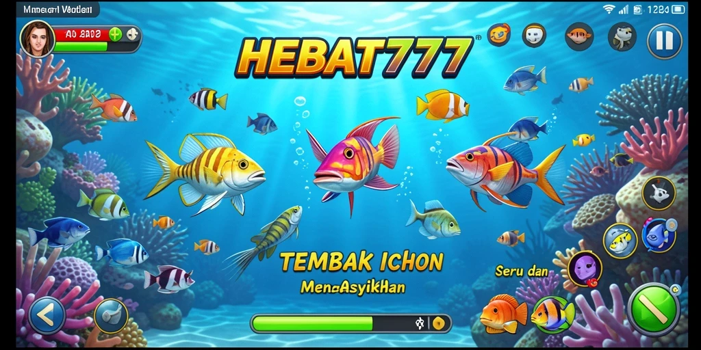 Tampilan gameplay HEBAT777 yang seru saat menembak ikan.