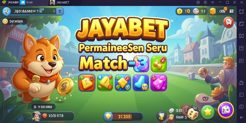 Screenshot utama JAYABET menampilkan gameplay Match-3 yang seru.