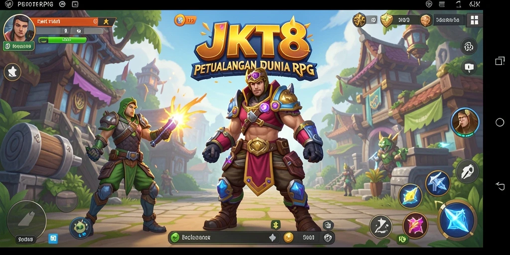 Screenshot menunjukkan aksi pertempuran epik dalam JKT8 yang mendebarkan.