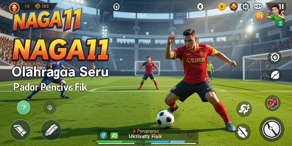 Tampilan seru dari gameplay NAGA11 saat berolahraga secara interaktif.