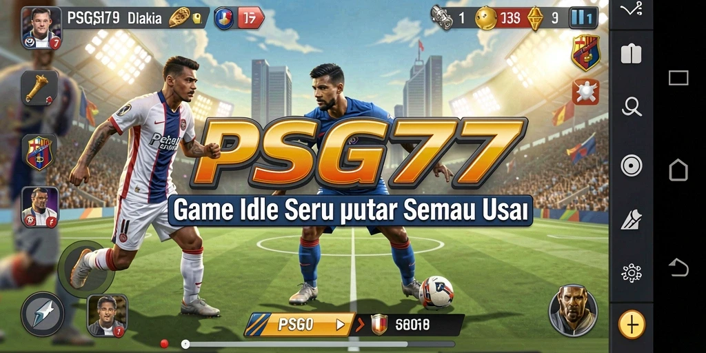 Tangkapan layar PSG77 menampilkan karakter dalam mode idle yang aktif.