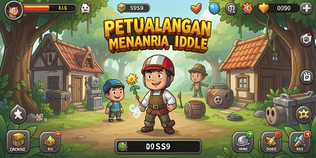 Screenshot gameplay S9S9 yang menunjukkan karakter bergerak secara otomatis.