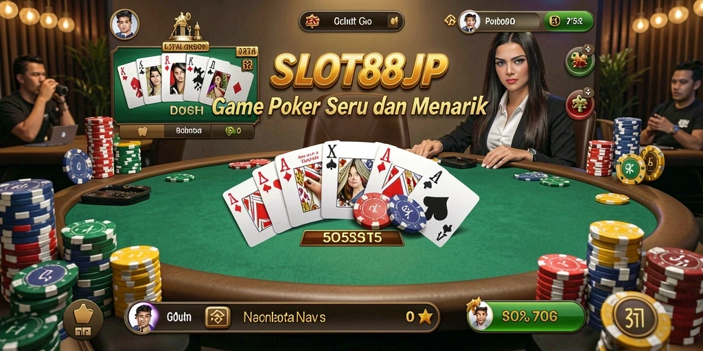 Tampilan gameplay Poker di SLOT88JP yang penuh aksi.