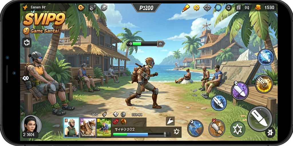 Screenshot gameplay SVIP9 menampilkan kebahagiaan dan keseruan bermain.
