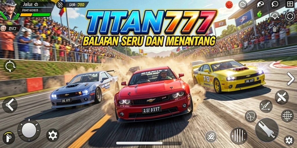 Screenshot gameplay balapan yang menegangkan di TITAN777.