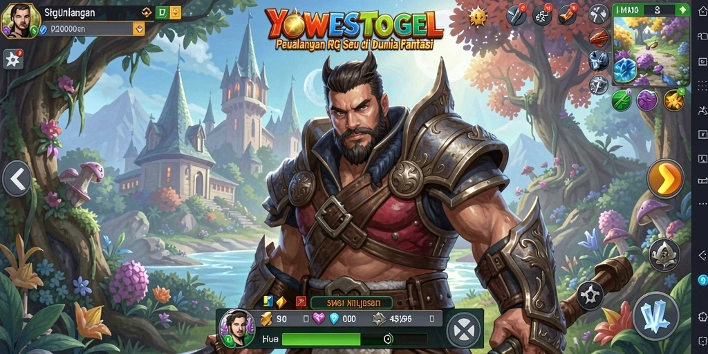 Screenshot gameplay YOWESTOGEL menampilkan karakter beraksi dalam pertarungan RPG.