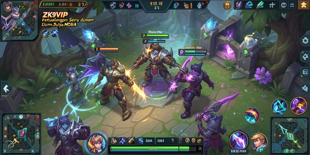 Gameplay ZK9VIP yang seru dan penuh aksi dalam pertempuran MOBA.